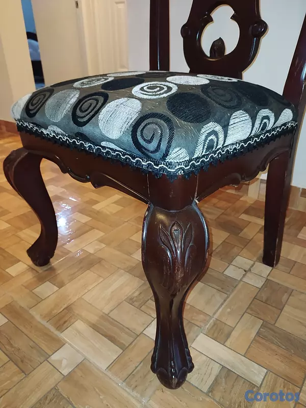 muebles y colchones - JUEGO DE COMEDOR DE ANDIROBA DE 6 SILLAS CON TALLA 5
