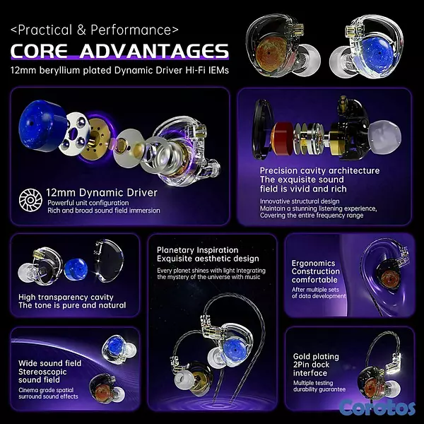 camaras y audio - Auriculares IEM ND Planet Driver Dinámico 12mm 3