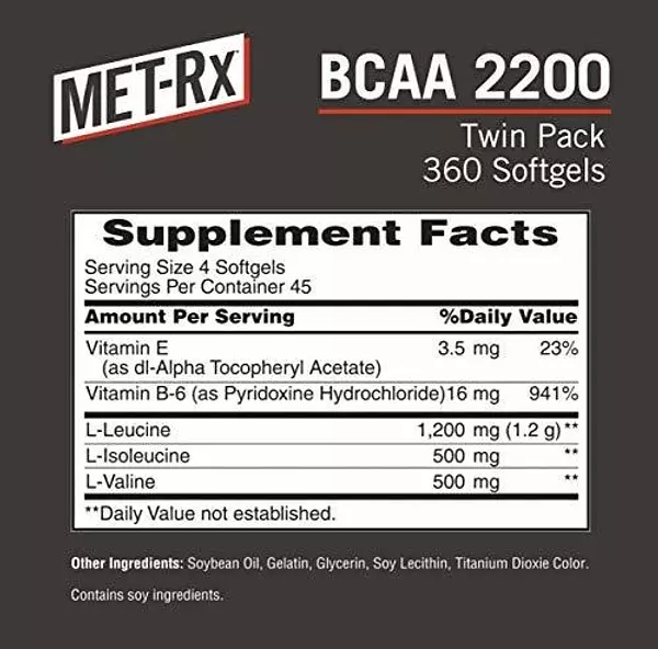 Salud y Equipamiento Médico - Met-rx Bcaa 2200 Suplemento De Aminoacidos 2 Un 360 2