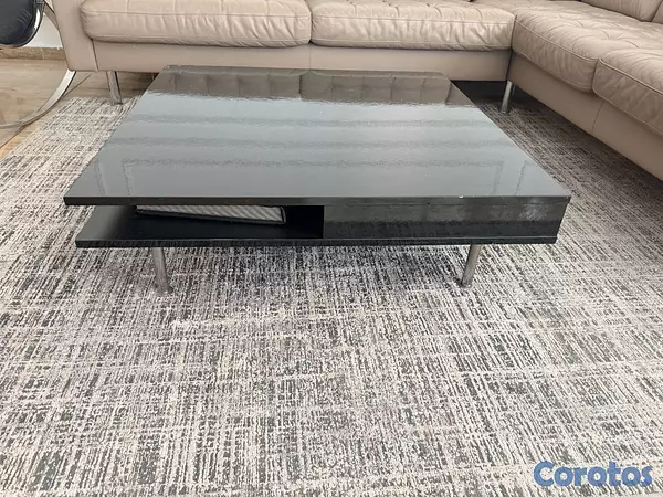 decoración y accesorios - Mesa de Sala Negra Cuadrada 3