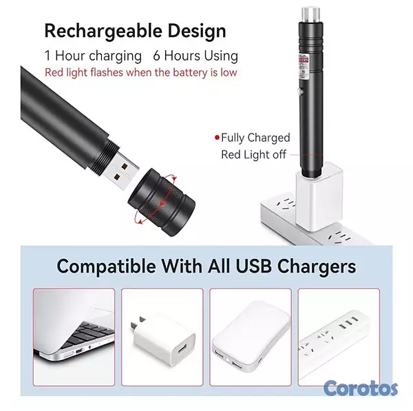 otros electronicos - Puntero láser rojo recargable de largo alcance 3