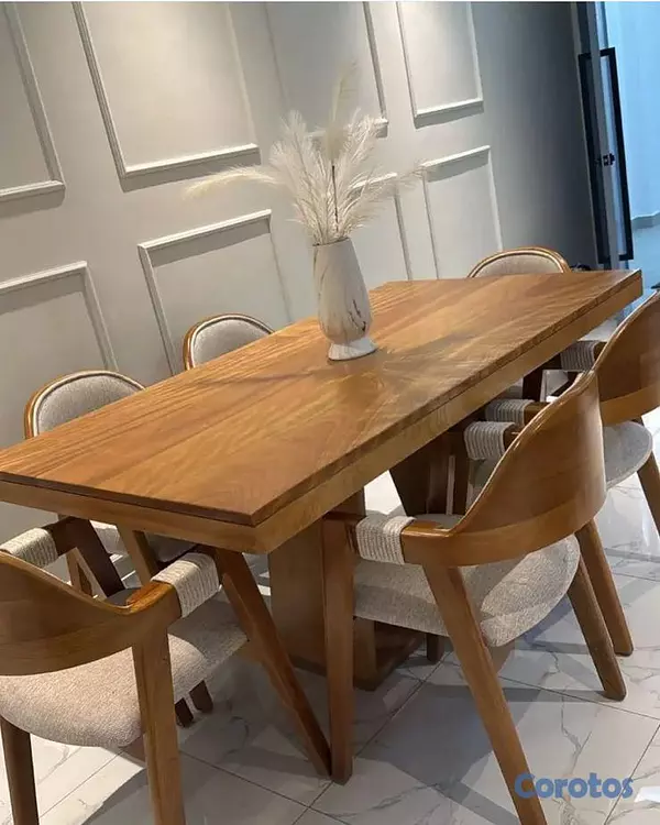 muebles y colchones -  Juego de comedor luna en caoba. 4