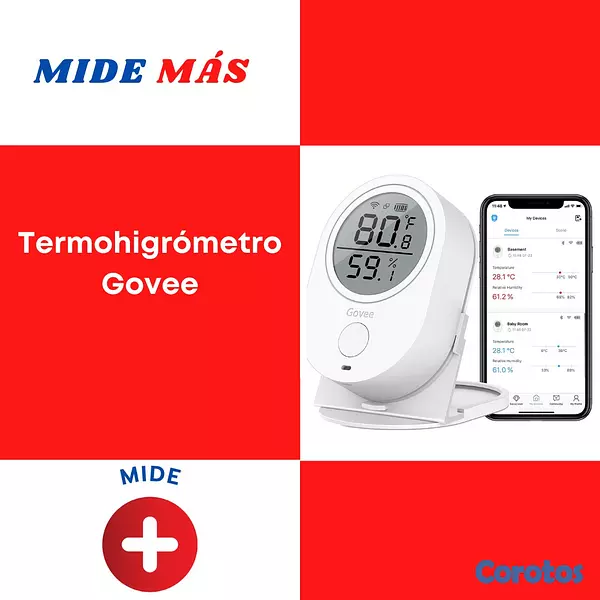 Salud y Equipamiento Médico - Termómetro higrómetro(Termohigrómetro) WiFi, Govee 2