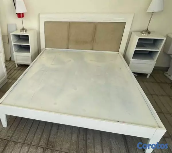 muebles y colchones - BELLO JUEGO DE HABITACIÓN DE  60 COMPLETO CABECERA BASE  2 MESAS DE NOCHE 4