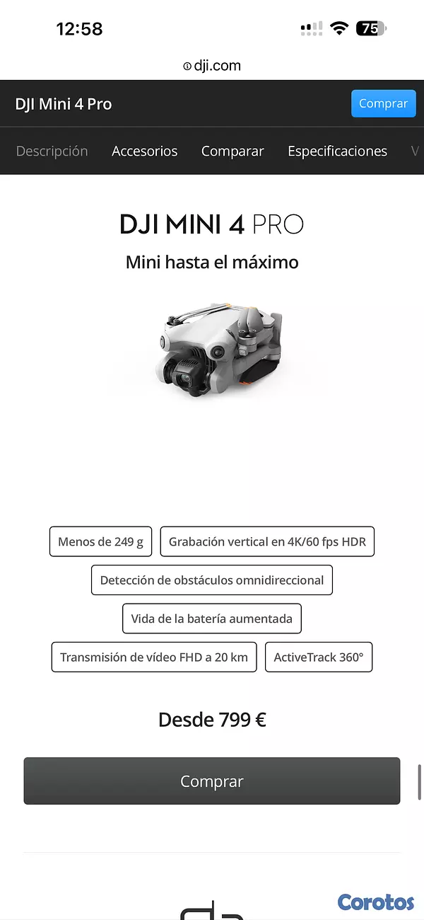 otros electronicos - Dron DJI mini 4 Pro RC-N2 3