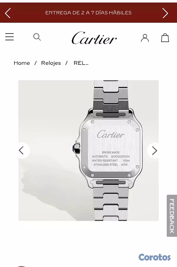 joyas, relojes y accesorios - Vendo Reloj Cartier Original  2