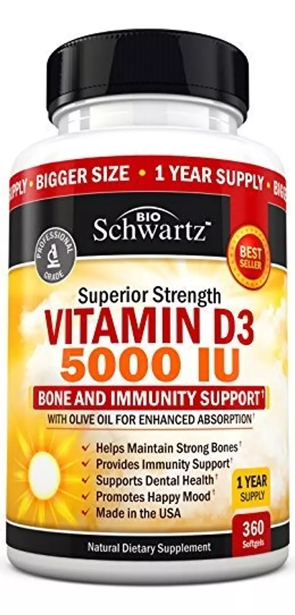 Salud y Equipamiento Médico - Vitamina D3 5000 Iu Bioschwartz 360 Capsulas huesos 5