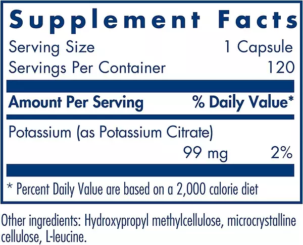 Salud y Equipamiento Médico - Potasio 120 Cap Allergy Research 2