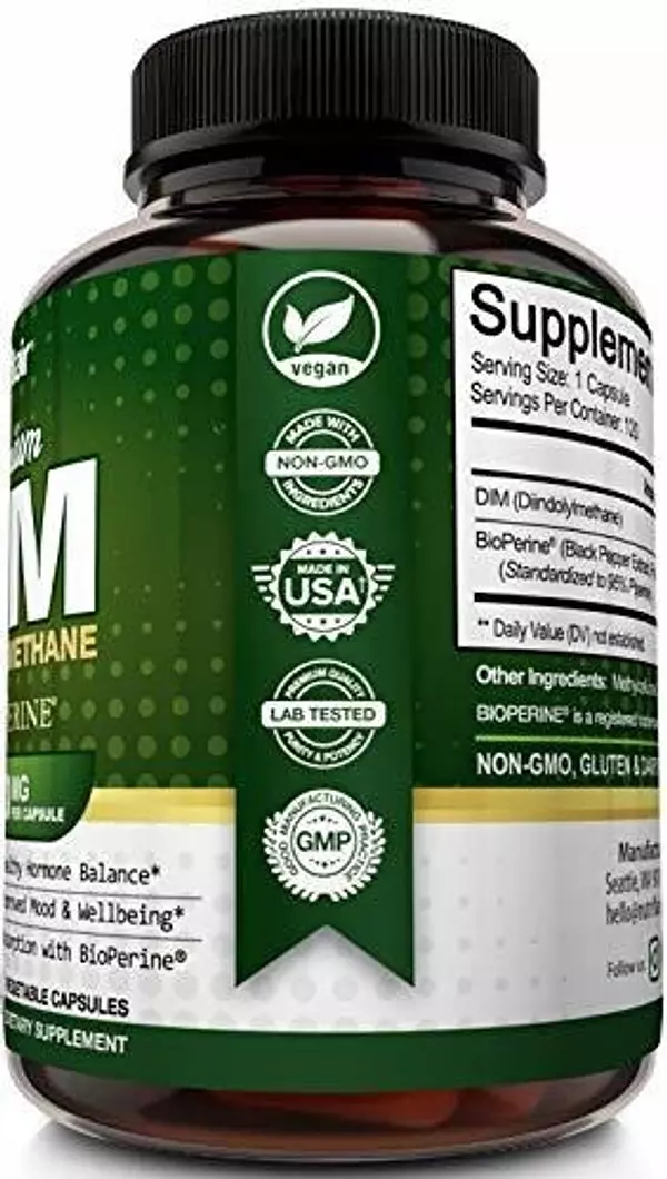Salud y Equipamiento Médico - Suplemento Nutriflair Dim 400 Mg Con Bioperina, 120 Capsulas 4