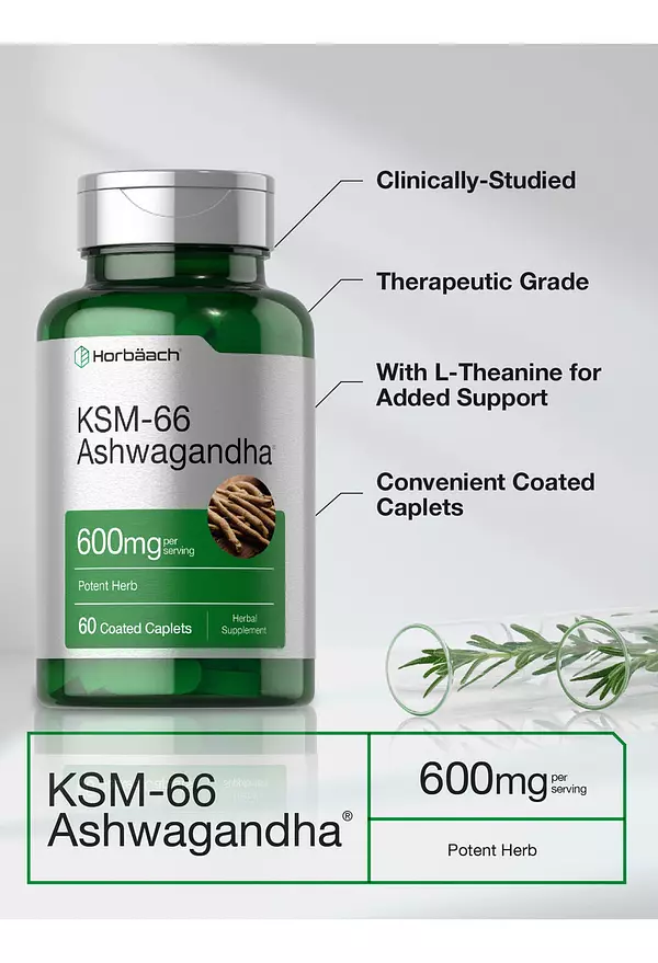 Salud y Equipamiento Médico - Ksm-66 Ashwagandha 600mg 60 Cap Horbaach 3