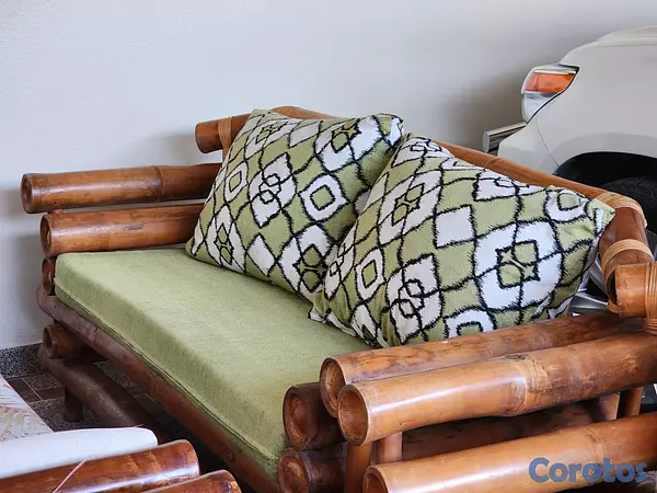 muebles y colchones - Juego Sofá de Bambu con mesa de centro 4