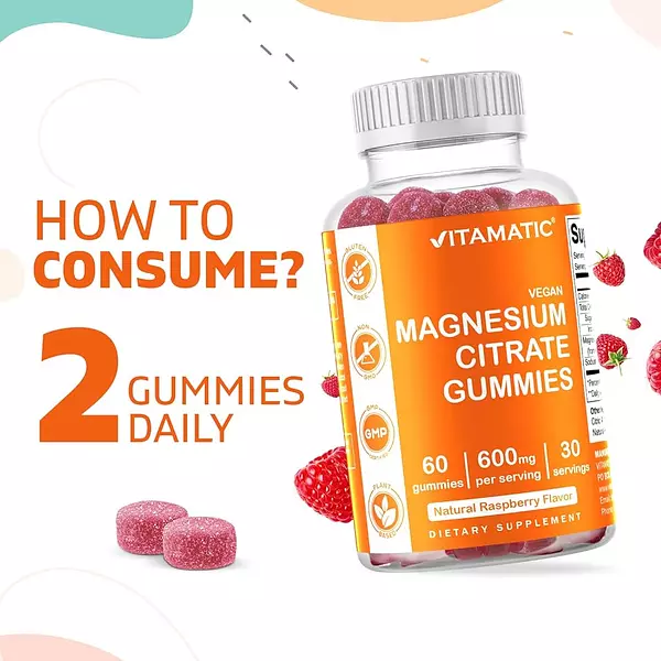 Salud y Equipamiento Médico - Gomitas De Citrato De Magnesio Vitamatic 600 Mg Por Porción 3