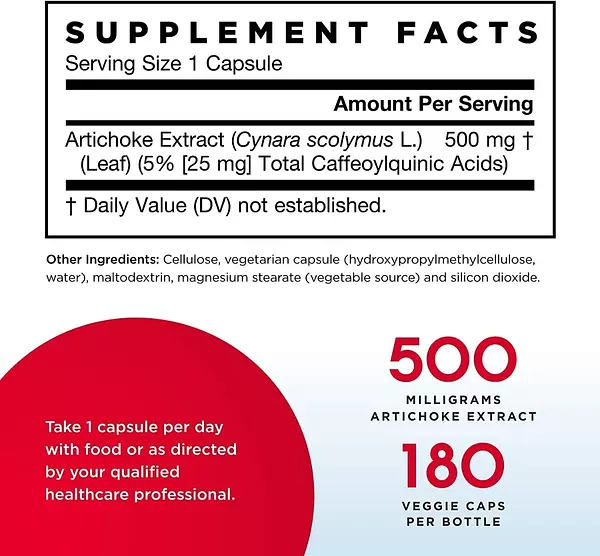 Salud y Equipamiento Médico - Alcachofa 500 Mg 180caps Jarrow - - Unidad A $1339 2
