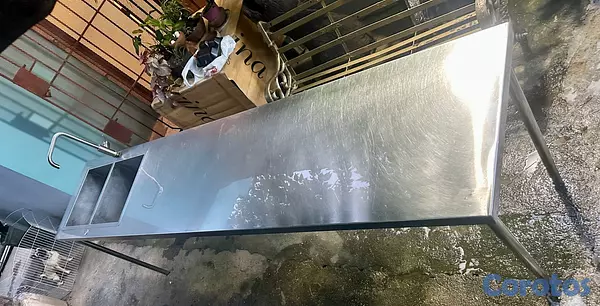 cocina - Fregadero doble con su mesa de trabajo en acero in 6
