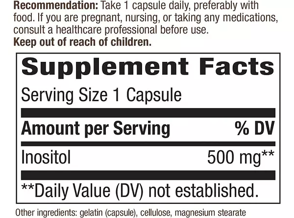 Salud y Equipamiento Médico - Inositol 100 Caps Nature's Way 2