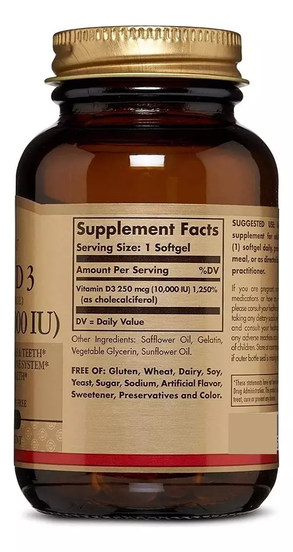 Salud y Equipamiento Médico - Vitamina D3 250mcg Solgar 120cp 2