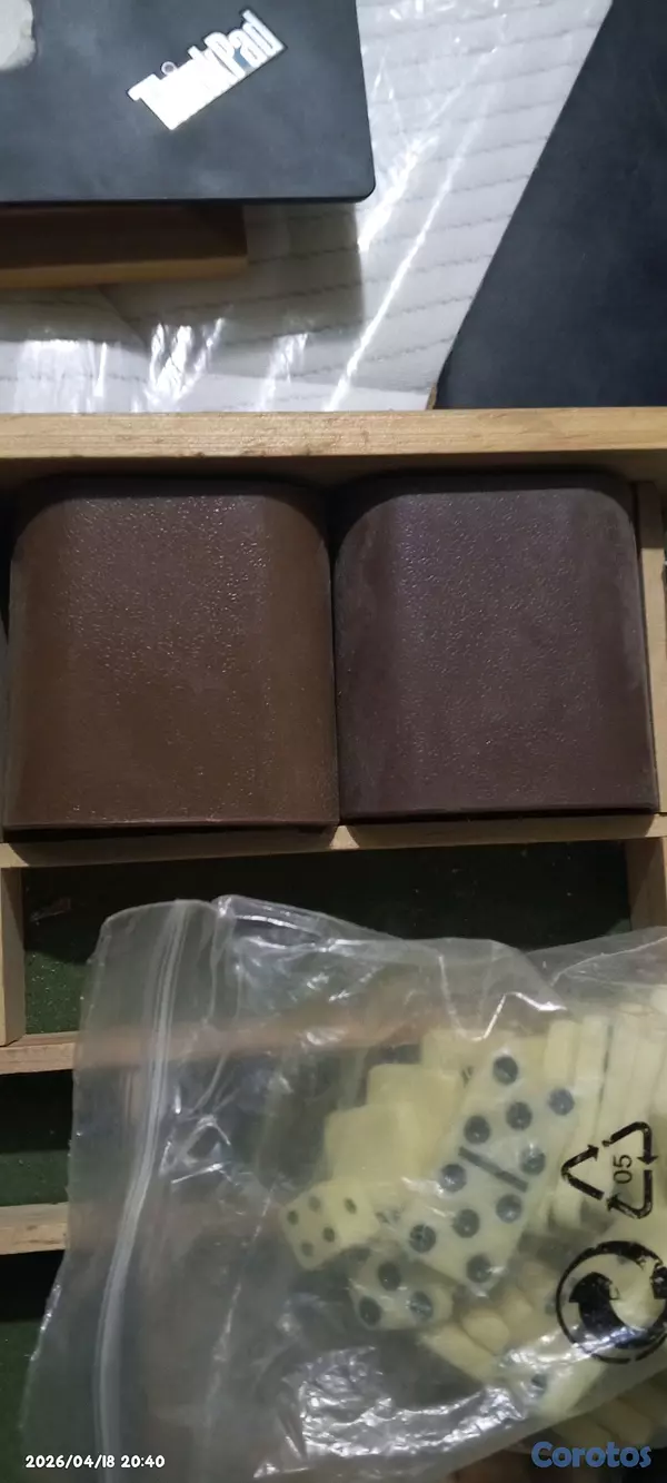 hobby y coleccion - Caja con juegos variados; Domino, poker, dados, walnut studiolo, damas y Ajedrez 6