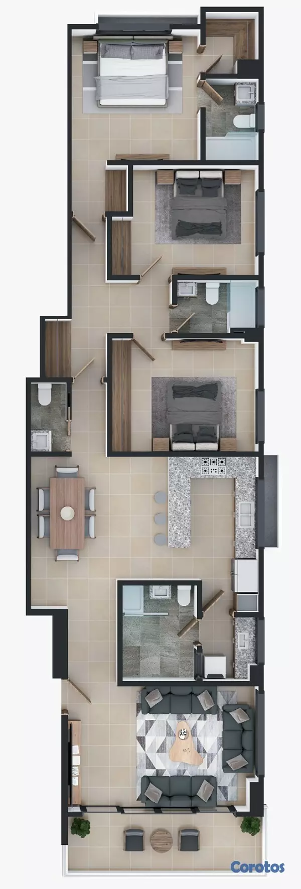 apartamentos - Proyecto FAMILIAR de Apartamentos de 3 Hbs en de E 5