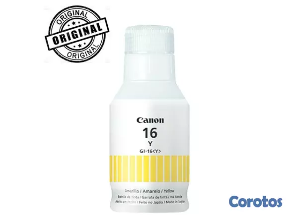impresoras y scanners - BOTELLA DE TINTA CANON GI-16 AMARILLO, 70ML,PARA MAXIFY: GX 7010,GX6010,GX3010,G