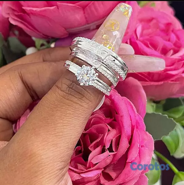 joyas, relojes y accesorios - Trios matrimoniales plata 925 4