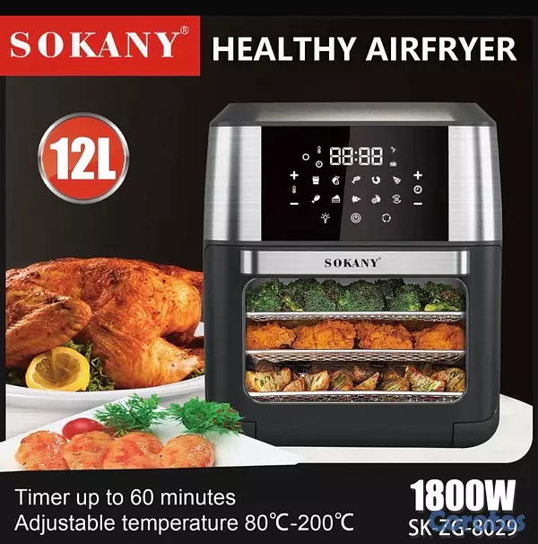 electrodomesticos - 🔥 Freidora de Aire Tipo Horno SOKANY 12L (1800W) 🔥
 3