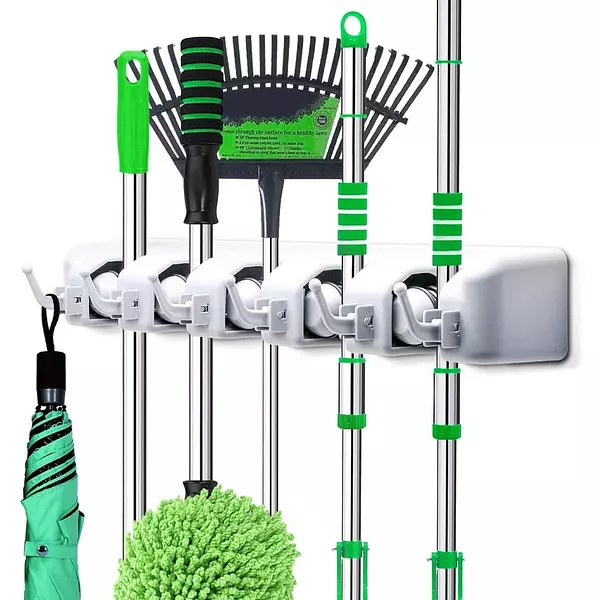 herramientas, jardines y exterior - Soporte para suape y escoba, organizador de herramientas  lampazo trapeador   5