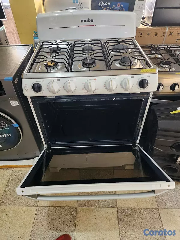 cocina - estufa mabe de 30 blanca plato inoxidable  3