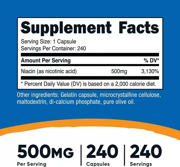 Salud y Equipamiento Médico - Suplemento Niacina Nutricost B3 5