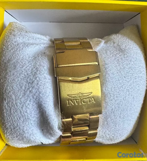 joyas, relojes y accesorios - Reloj Invicta Dorado con Fondo Azul Verdoso Elegante 4