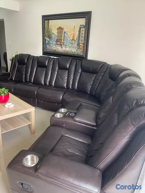 muebles y colchones - SOFÁ RECLINABLE MARRÓN EN VENTA  5