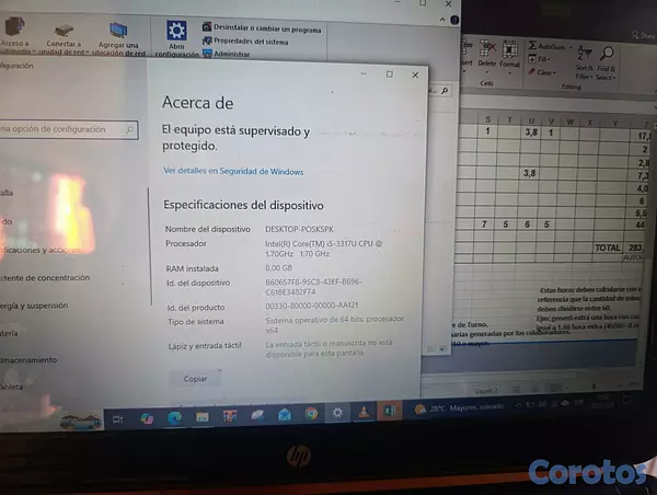 computadoras y laptops - HP 8RAM i5 1.7 ghz 750 GB DD 5