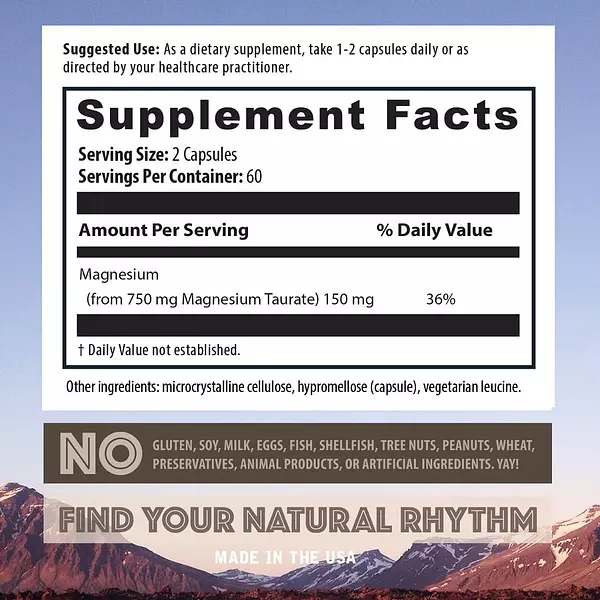Salud y Equipamiento Médico - Taurato De Magnesio 750 mg Natural 2
