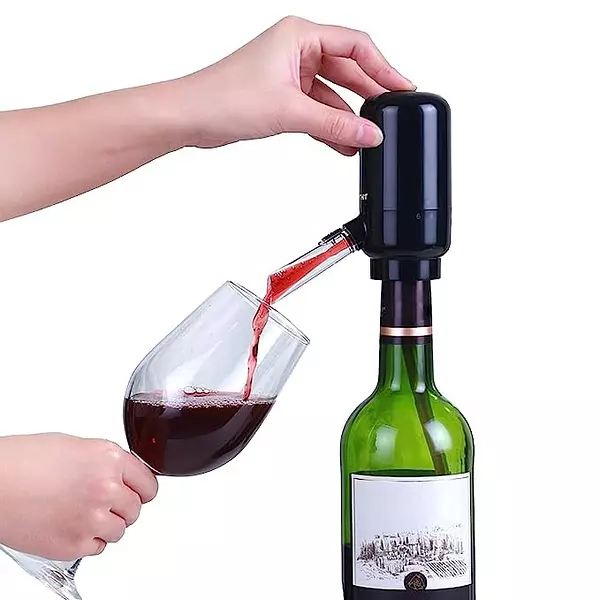 electrodomesticos - Vertedor de aireador de vino eléctrico, decantador de vino inteligente portátil  5