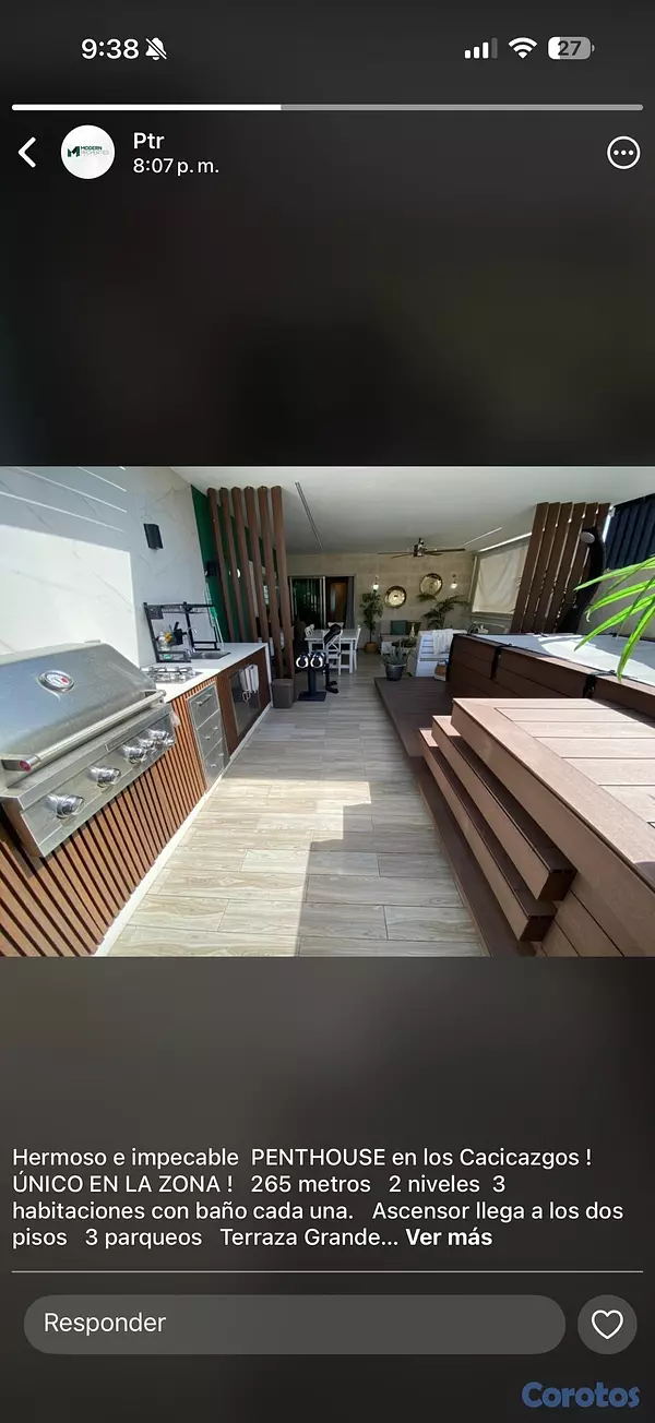apartamentos - vendo Ph los cacicazgos con o sin muebles tres habitaciones con baño tres parqu 12