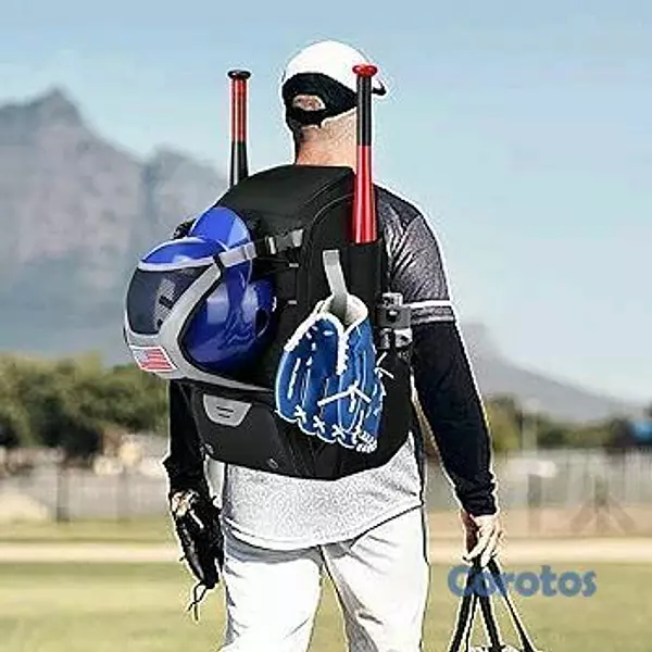 hobby y coleccion - Mochila para Béisbol, mochila deportiva color negro, para accesorios de pelota  4