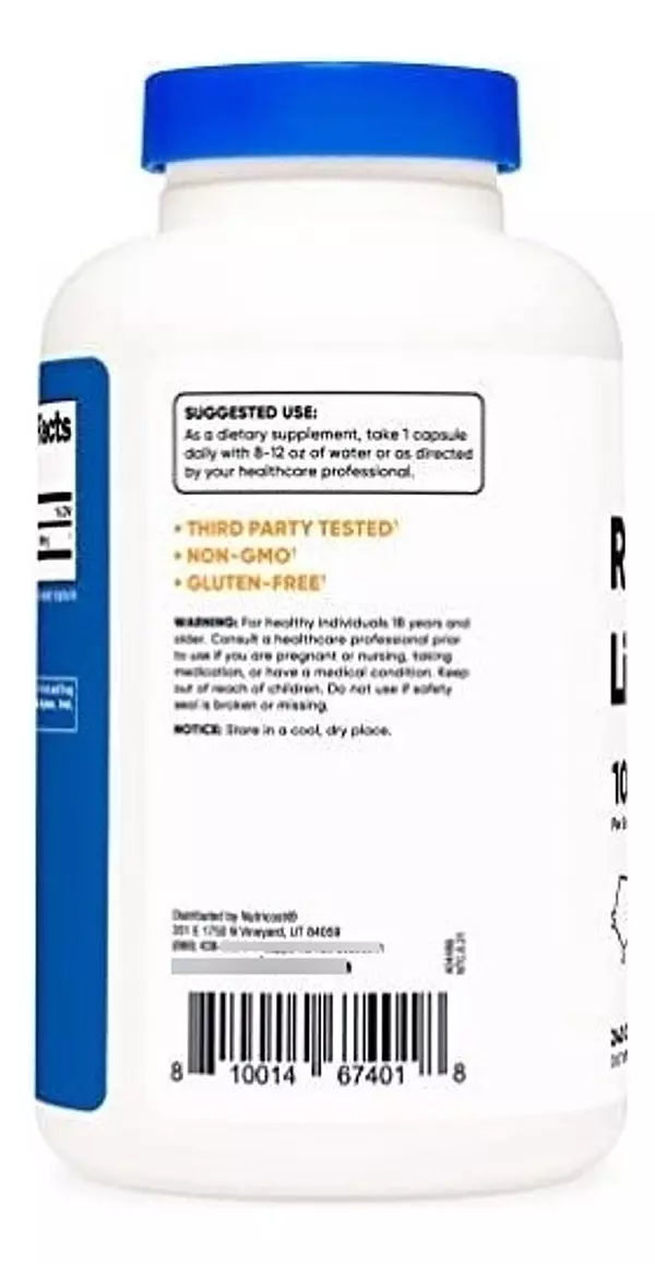 Salud y Equipamiento Médico - Nutricost R-alpha Lipoic Acid 100mg, 240 Capsules - Veggie 2