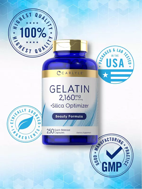 Salud y Equipamiento Médico - Gelatina 2160mg Con Optimizador De Silice 250cap  Carlyle 5