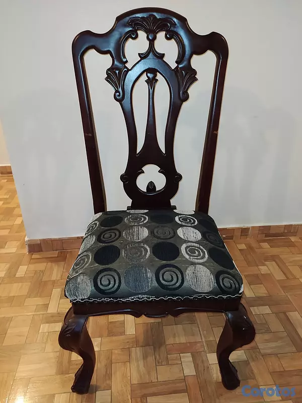 muebles y colchones - JUEGO DE COMEDOR DE ANDIROBA DE 6 SILLAS CON TALLA 3