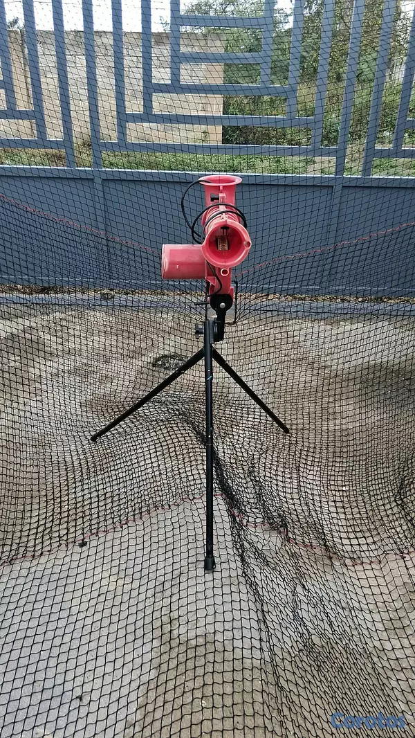 hobby y coleccion - "Máquina de Lanzar Pelotas de Béisbol + Malla de Bateo" 5