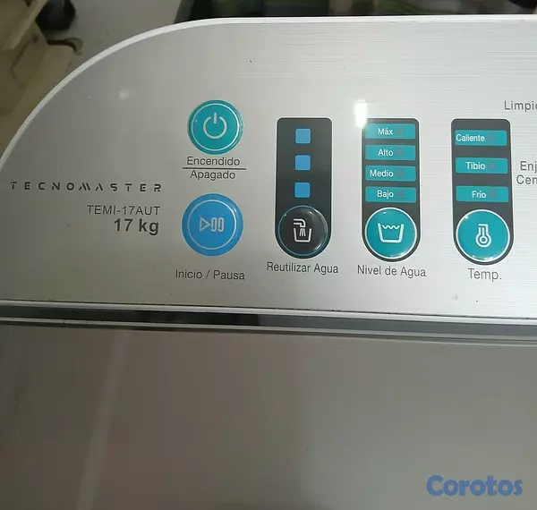 electrodomesticos - Lavadora solo con 5 veces de uso, marca tecnomaster 17kg, blanca. 3
