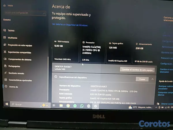 computadoras y laptops - Dell Latitude 5480 | i5 + 256GB SSD (Oferta por detalle)  2