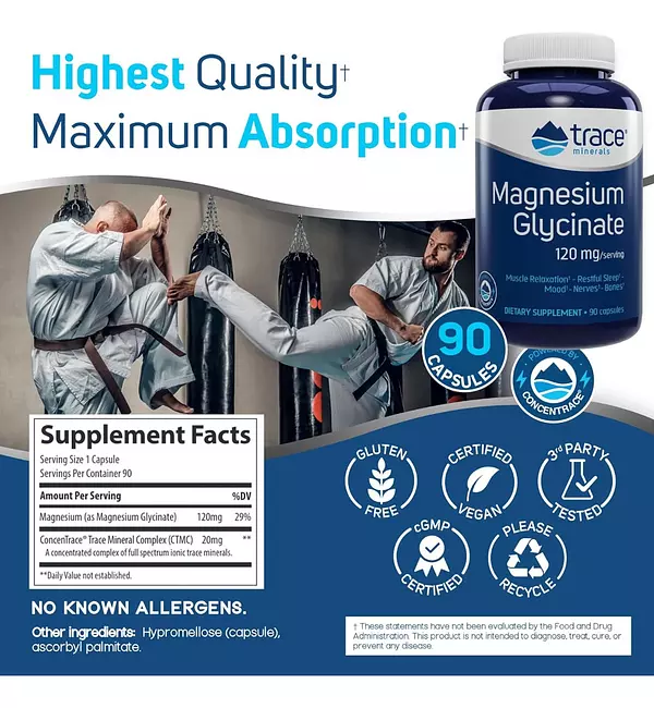 Salud y Equipamiento Médico - Glicinato Magnesio 90 caps 120 mg 2