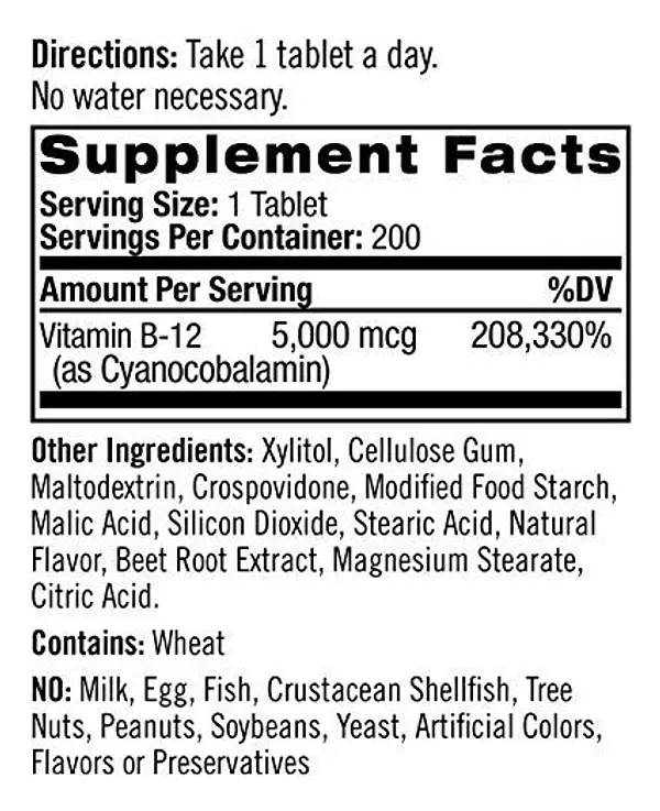 Salud y Equipamiento Médico - Natrol Vitamina B12, Tabletas De Disolucion Rapida, Promueve 2