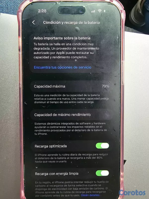 celulares y tabletas - iphone 14 pro max 256GB factory 71% de batería con su caja 6