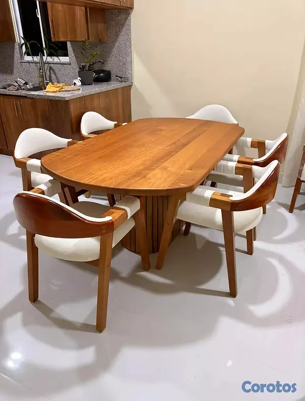 muebles y colchones -  Juego de comedor luna en caoba. 3