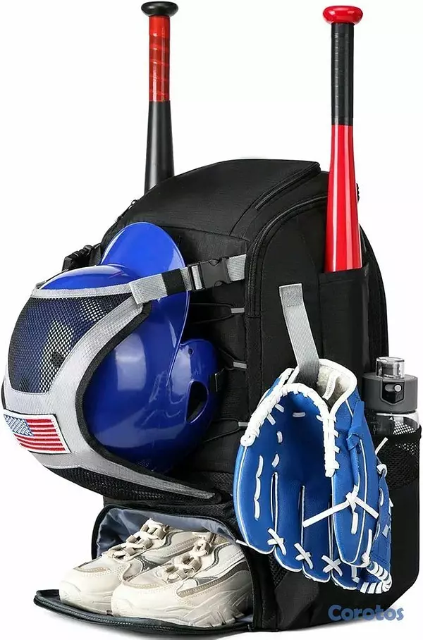 hobby y coleccion - Mochila para Béisbol, mochila deportiva color negro, para accesorios de pelota  9