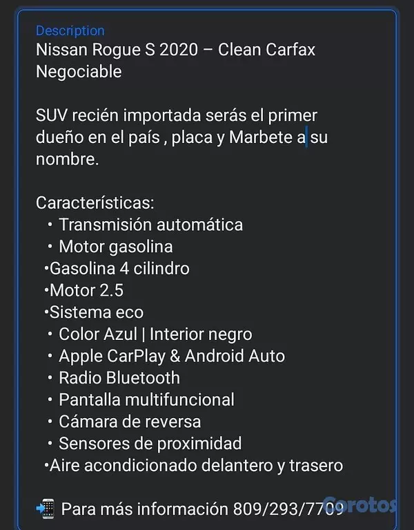 jeepetas y camionetas - Nissan Rogue S 2020 Recién importada, Matricula a  6