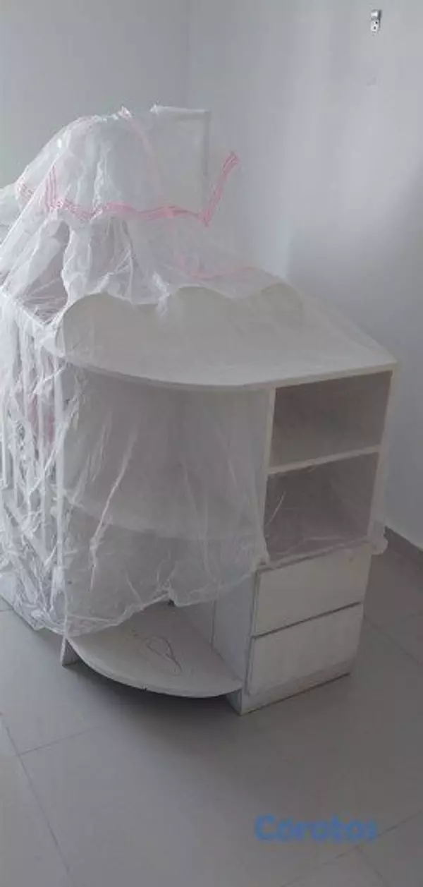 muebles - Cuna de bebé con cambiador y almacenamiento + colc 8