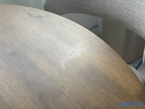 muebles y colchones - Mesa redonda con 4 sillas tapizadas 4