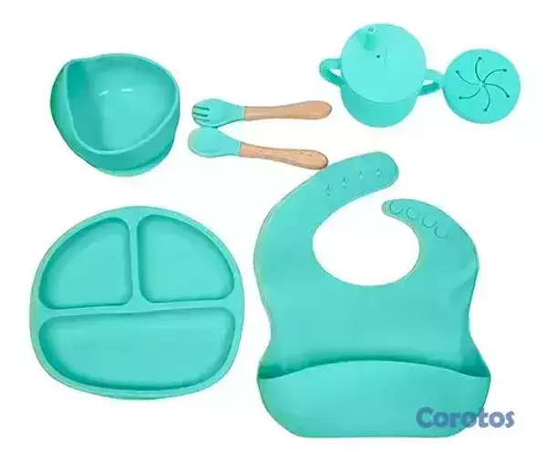 accesorios - set de alimentación de silicon para niños 